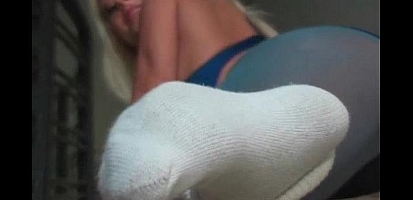  Awesome blonde babe is a real cock